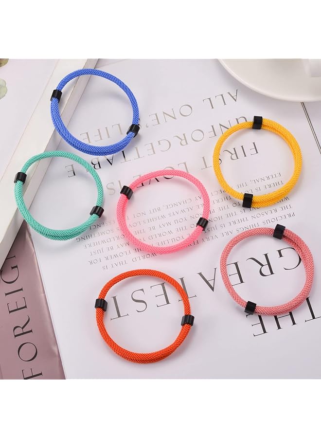 erorex 6 Pcs Nautical Braided Rope Bracelets Colorful Set For Men Women Waterproof Adjustable Braided Cord Friendship Rope Bracelet Handmade Navy Marine String Bracelet With Metal Knot Woven - Image 4