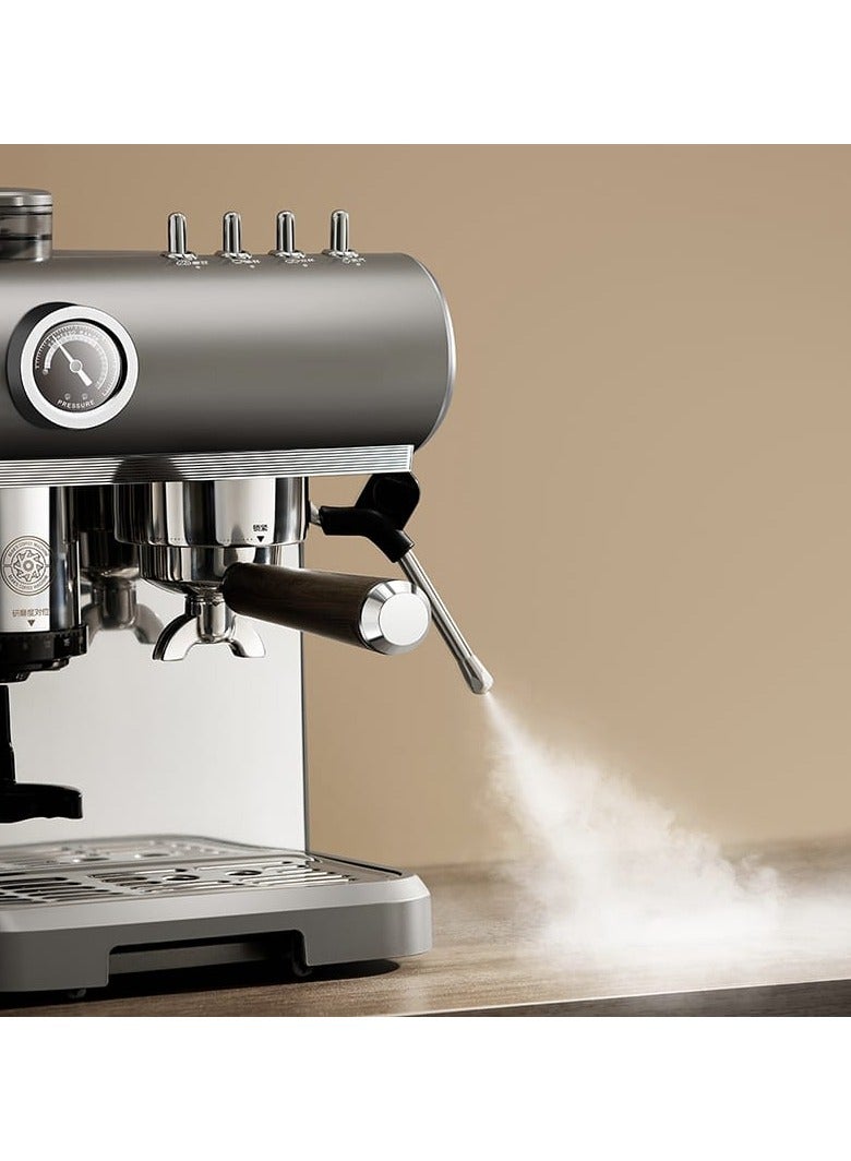 ميباشي ماكينة قهوة إسبريسو مع مطحنة 19 بار - مضخة بخار عالية الضغط، صانع كريما مثالي، ماكينة إسبريسو بكوبين مع خافق حليب وملحقات، من الفولاذ المقاوم للصدأ - Image 3