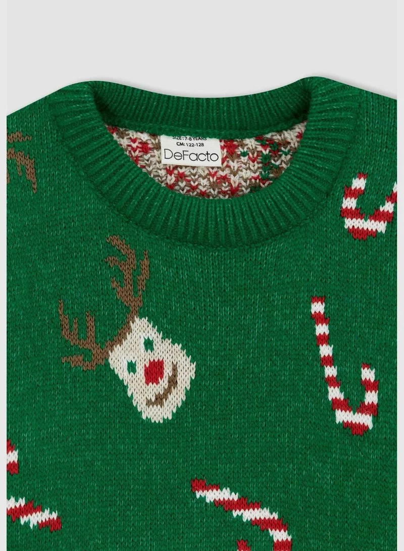 DeFacto New Year Boy Crew Neck Long Sleeve Tricot Pullover