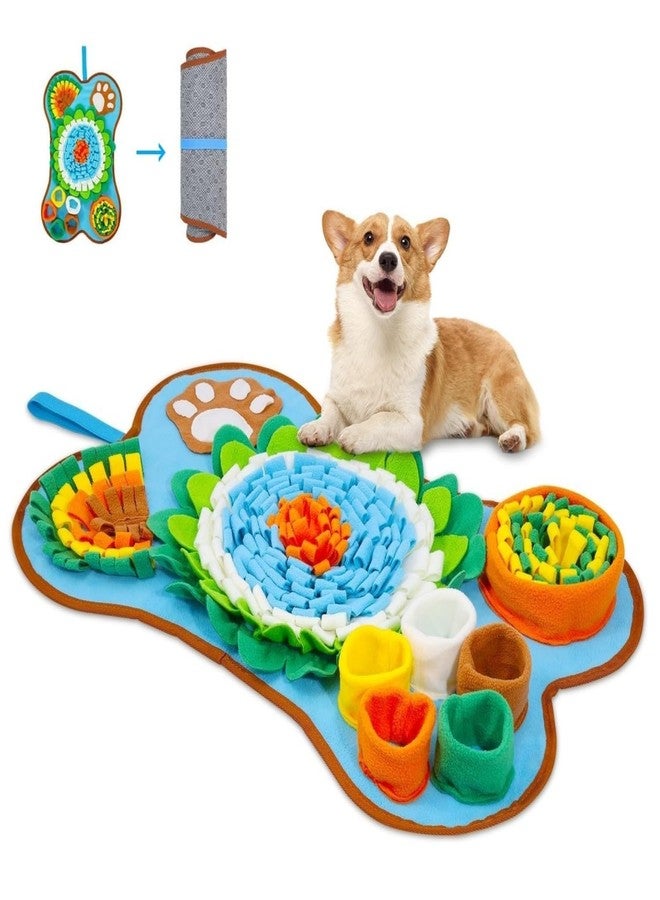 ORIA Snuffle Mat for Dogs, 25x17'' Interactive Slow Feeder Mat with Mental Stimulation for Boredom, Anxiety Relief, Dog Puzzle Toy & Treats Hunting Game for Small Medium Dogs - Image 1