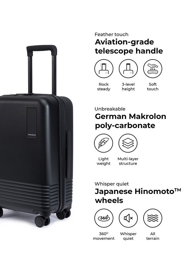 موكوبارا للتجارة ذ.م.م حقيبة سفر كابينة خفيفة الوزن من البولي كربونات الألماني بلون أسود - Image 4