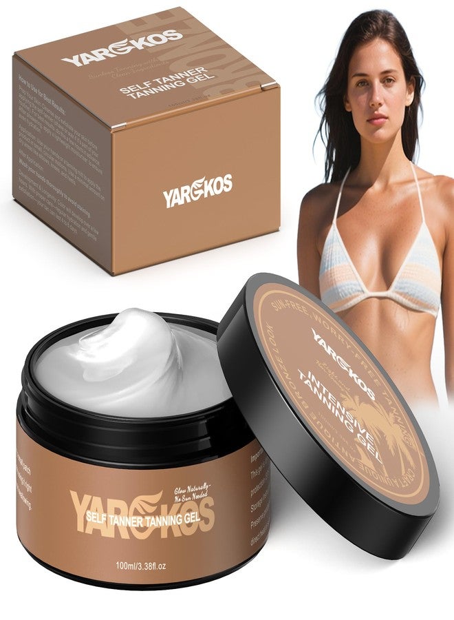 Yargkos Intensive Tanning Gel, Self Tanner Tanning Lotion, Browning & Bronzing Tan Accelerator, Sunless Tanner for Fake Tan for Women Men, Gradual Tanning Moisturizer, Coconut Aroma, 3.38 Fl Oz - Image 1