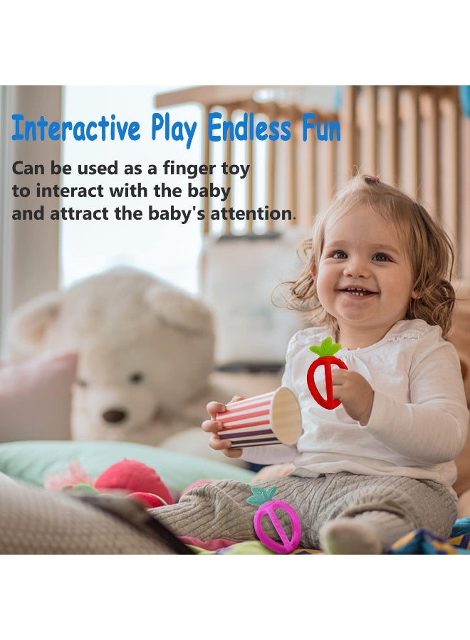 إي سي في في ألعاب تسنين للأطفال، عضاضة سيليكون على شكل فراولة من سي واي للأطفال، سهلة الإمساك، عضاضات سيليكون خالية من مادة BPA للأطفال بعمر 3 أشهر، هدية مثالية للرضع والفتيات. - Image 5