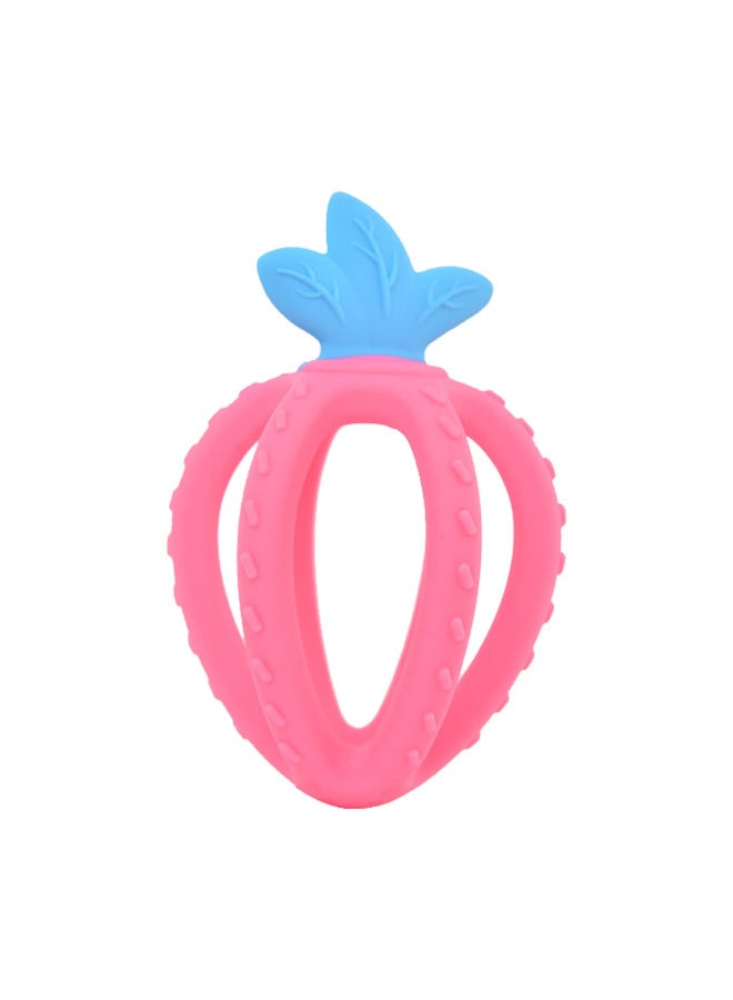 إي سي في في ألعاب تسنين للأطفال، عضاضة سيليكون على شكل فراولة من سي واي للأطفال، سهلة الإمساك، عضاضات سيليكون خالية من مادة BPA للأطفال بعمر 3 أشهر، هدية مثالية للرضع والفتيات. - Image 1