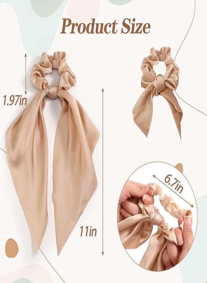 Shivashay 6Pcs Hair Scrunchies Satin Silk Elastic Hair Bands Hair Scarf Ponytail Holder Scrunchy Ties Vintage Accessories for Women & Girls (Pack of 6) - Image 2