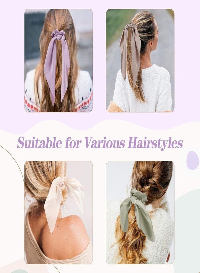 Shivashay 6Pcs Hair Scrunchies Satin Silk Elastic Hair Bands Hair Scarf Ponytail Holder Scrunchy Ties Vintage Accessories for Women & Girls (Pack of 6) - Image 4