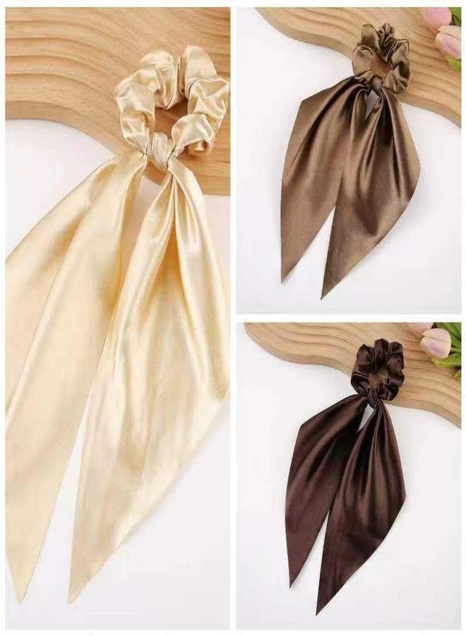 Shivashay 6Pcs Hair Scrunchies Satin Silk Elastic Hair Bands Hair Scarf Ponytail Holder Scrunchy Ties Vintage Accessories for Women & Girls (Pack of 6) - Image 5