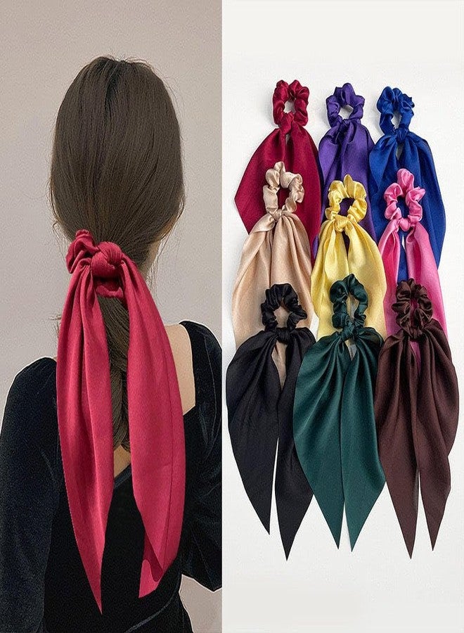 Shivashay 6Pcs Hair Scrunchies Satin Silk Elastic Hair Bands Hair Scarf Ponytail Holder Scrunchy Ties Vintage Accessories for Women & Girls (Pack of 6) - Image 1