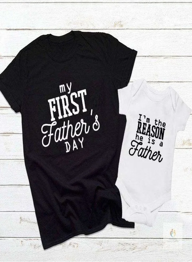 Matching Family Outfits First Father’s Day Matching T Shirt Set for Dad and Baby | Daddy and Me Outfit | My First Father’s Day Tshirt | Father Son Matching Clothes Gift Set