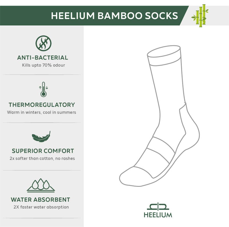 HEELIUM Bamboo Crew Socks for Men, Formal Full Length, Odour Free & Breathable - Image 5