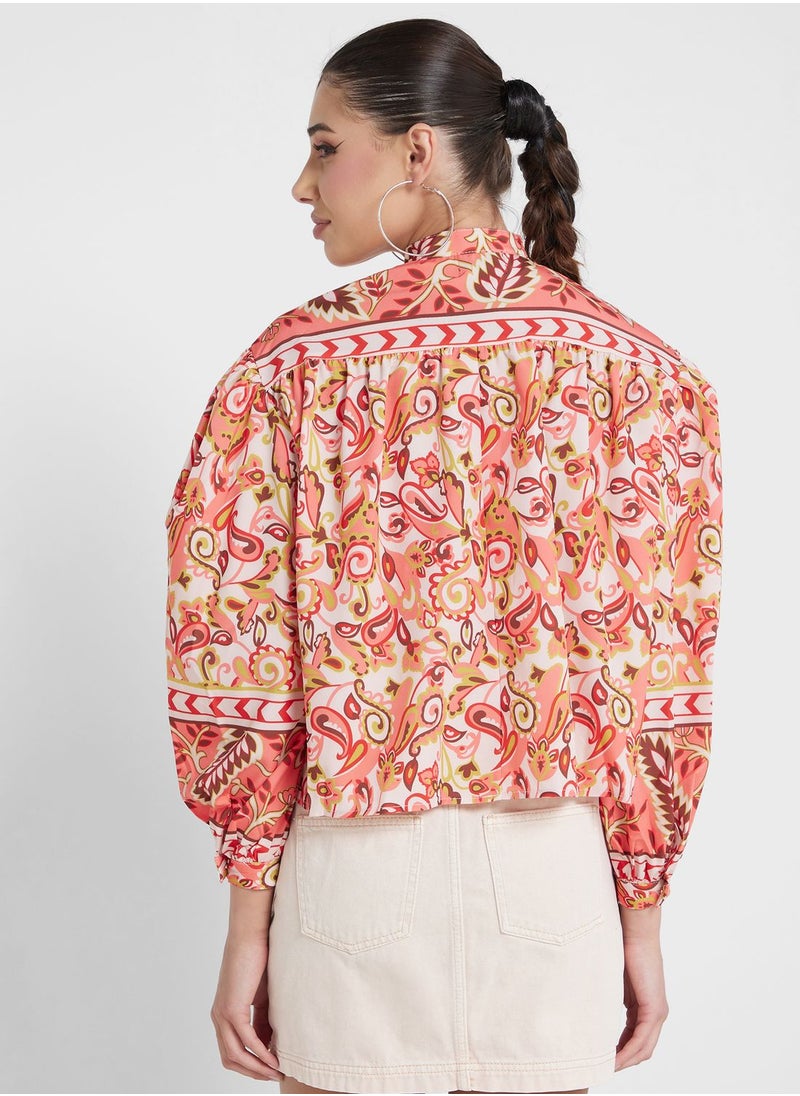 Ginger - Urban Minx Printed Button Down Shirt - Image 1
