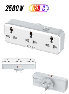 LDNIO 3 Power Socket Extension with Type C PD Port and USB QC3.0 fast charging Port Rotatable power strip  - Image 1