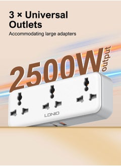 LDNIO 3 Power Socket Extension with Type C PD Port and USB QC3.0 fast charging Port Rotatable power strip  - Image 3