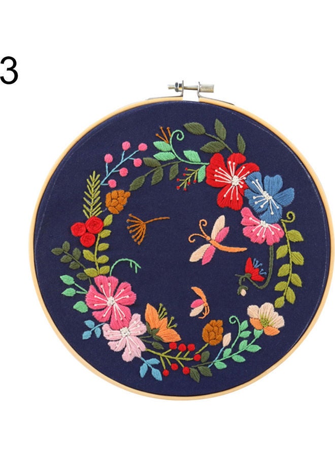 NIBEMINENT DIY Floral Garland Pattern Embroidery Starter Kit Multicolour