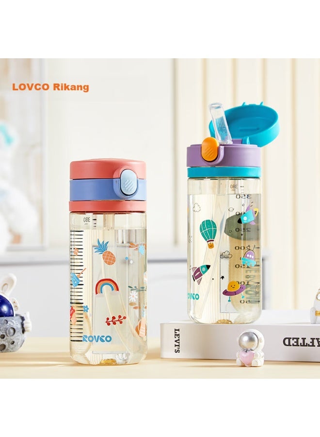 Rikang Children's Water Cup With Straw, Elementary School Student Drinking Cup, Learning Cup, Ppsu Milk Cup, 380ml, B1073-2, Green - Image 4