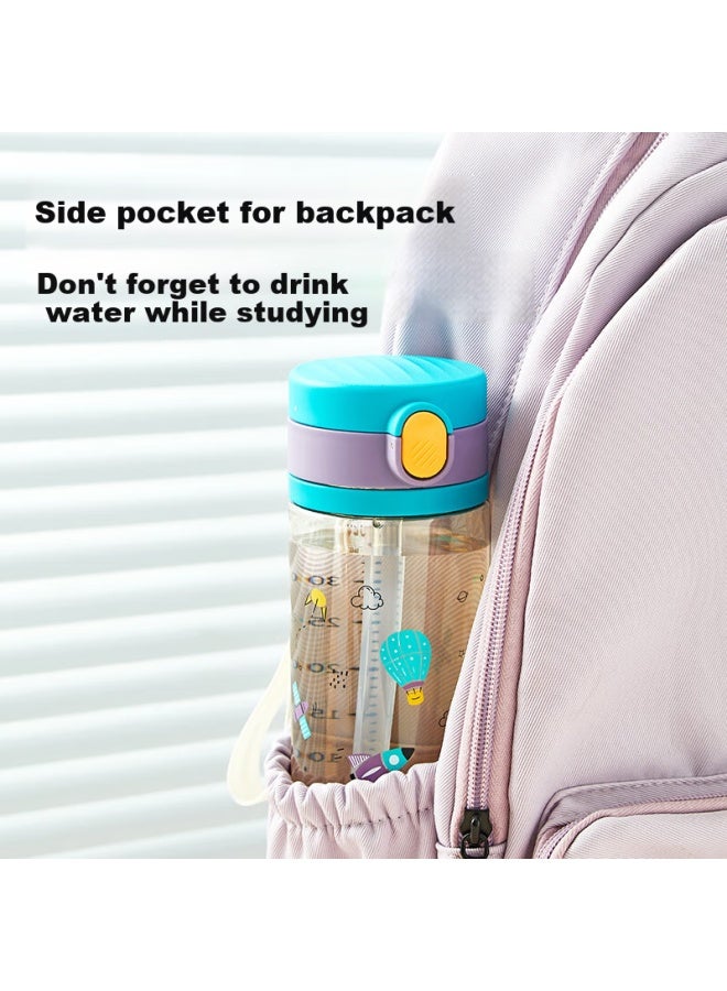 Rikang Children's Water Cup With Straw, Elementary School Student Drinking Cup, Learning Cup, Ppsu Milk Cup, 380ml, B1073-2, Green - Image 3