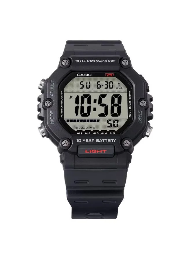 كاسيو Men's Resin Digital Watch AE-1600H-1AVDF - 49.7 mm