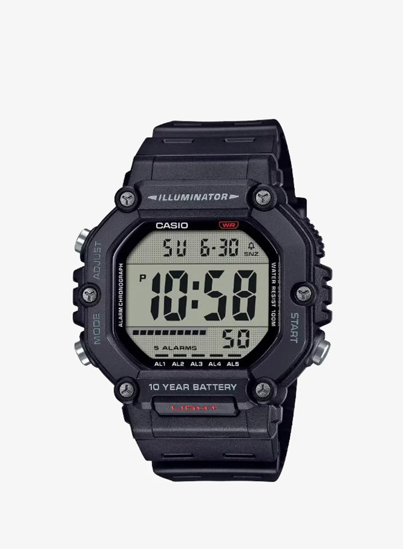 Casio Men's Resin Digital Watch AE-1600H-1AVDF - 49.7 mm