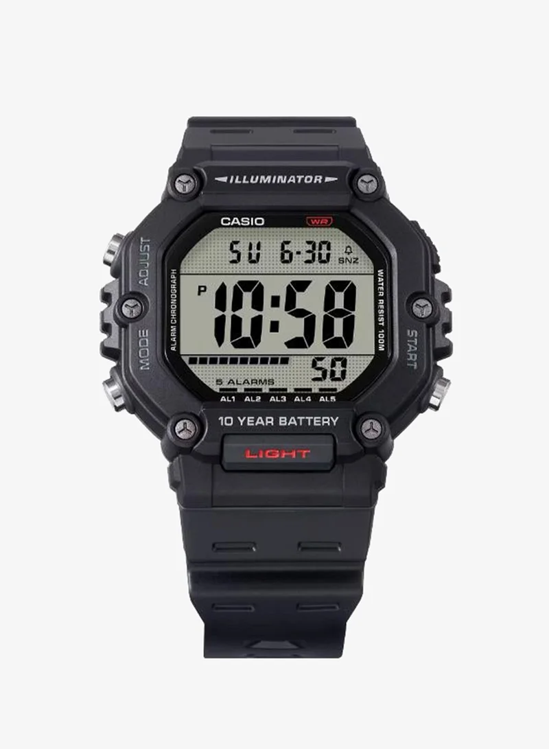 Casio Men's Resin Digital Watch AE-1600H-1AVDF - 49.7 mm