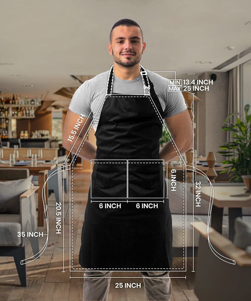 يوتوبيا كيتشين مجموعة مرايل مطبخ يوتوبيا، 10 قطع، مرايل قابلة للتعديل للجنسين مع جيبين، مريلة مطبخ مقاومة للماء للرجال والنساء - Image 2