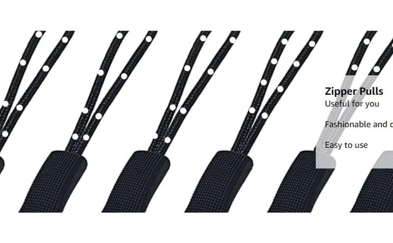 M2 LookZipper Pull Cord, Zip Puller, Zip Slider Replacement, Zipper Tags for Bag, Backpacks, Jackets, Luggage, Purses, Handbags Pack of 20(Black) - Image 2