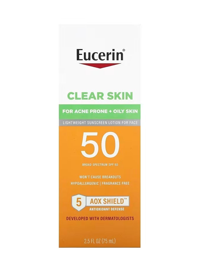 Eucerin Eucerin Sun Oil Control SPF 50 Face Sunscreen Lotion with Oil Absorbing Minerals  - Image 3
