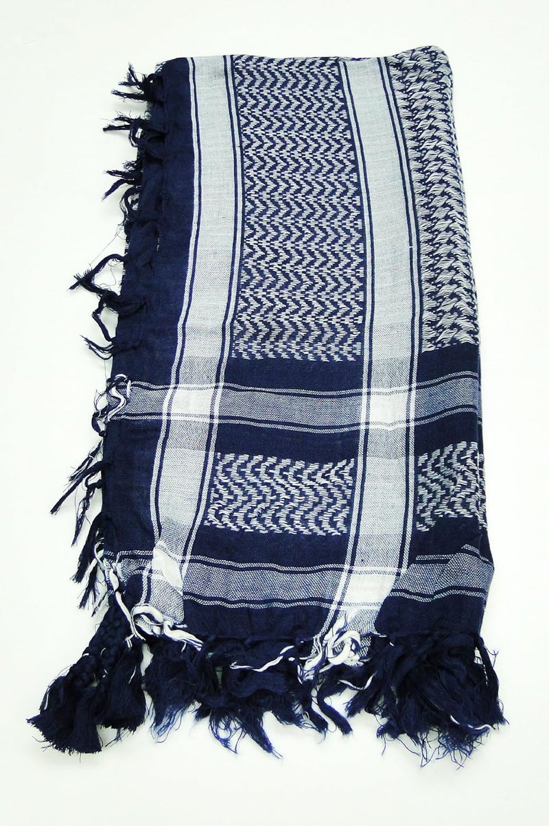 Tapp Collections Premium Shemagh Head Neck Scarf in Blue and White - Image 2