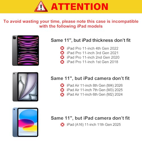 Akkerds for iPad Pro 11 Inch Case (M5/M4) 2025/2024 6th/5th Generation with Pencil Holder, for iPad Pro Case 11 Inch with Trifold Stand Protective Cover/Soft TPU Back, Auto Wake/Sleep, Darkbrown - Image 3