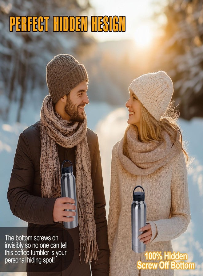 BarGifts 24oz Hidden Safe Water Bottle, Stainless Steel Secret Water Bottle with Hidden Compartment, Bottle Keeps Your Valuables Safe Like Money, Keys, and Jewelry- Silvery - Image 5
