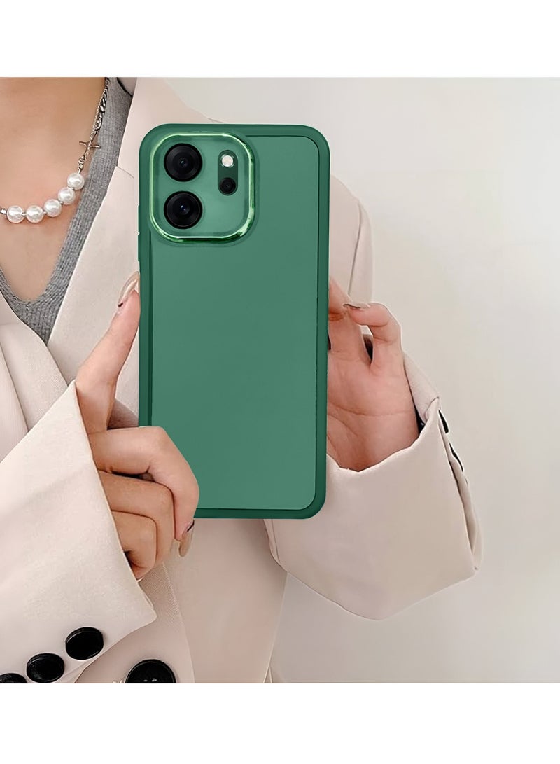 دبليو تيك غطاء خلفي أنيق مزود بحماية عدسة الكاميرا من TPU الشفاف الناعم لهاتف Oppo Reno14 F 5G 2025 - أخضر داكن - Image 4