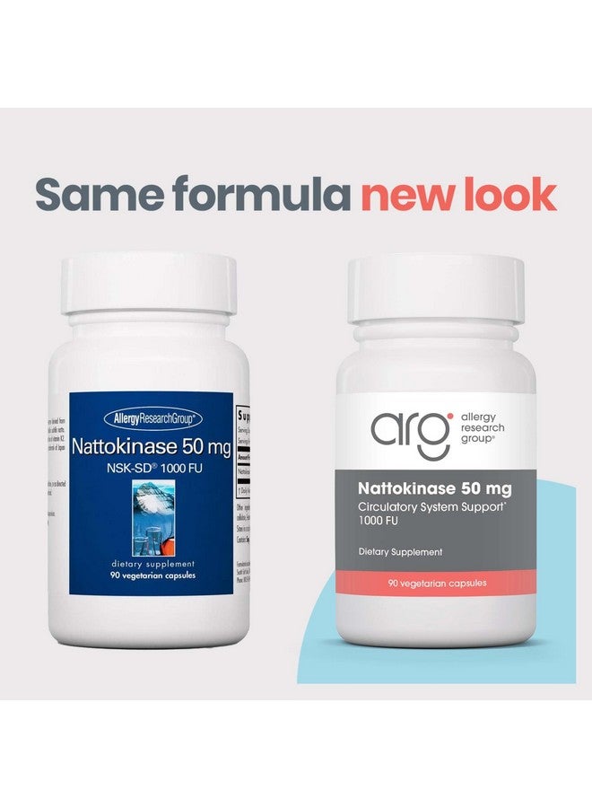 Allergy Research Group Nattokinase 50mg Supplement - Purified and Encapsulated Nattokinase, Derived from Natto, Vegetarian Capsules - 60 Count - Image 2