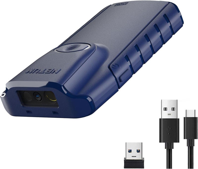 NETUM Bluetooth 2D Barcode Scanner, 3-in-1 Small Portable QR Bar Code Reader Automatic Wireless Gun Scan Back Clip Work with Tablet iOS Android Windows MacOS for Warehouse Inventory POS (2D - E950) - Image 1