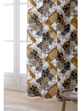 Cango Home Brown White Snakeskin Leopard Patterned Digital Printed Curtain CGH371-PR  - Image 2