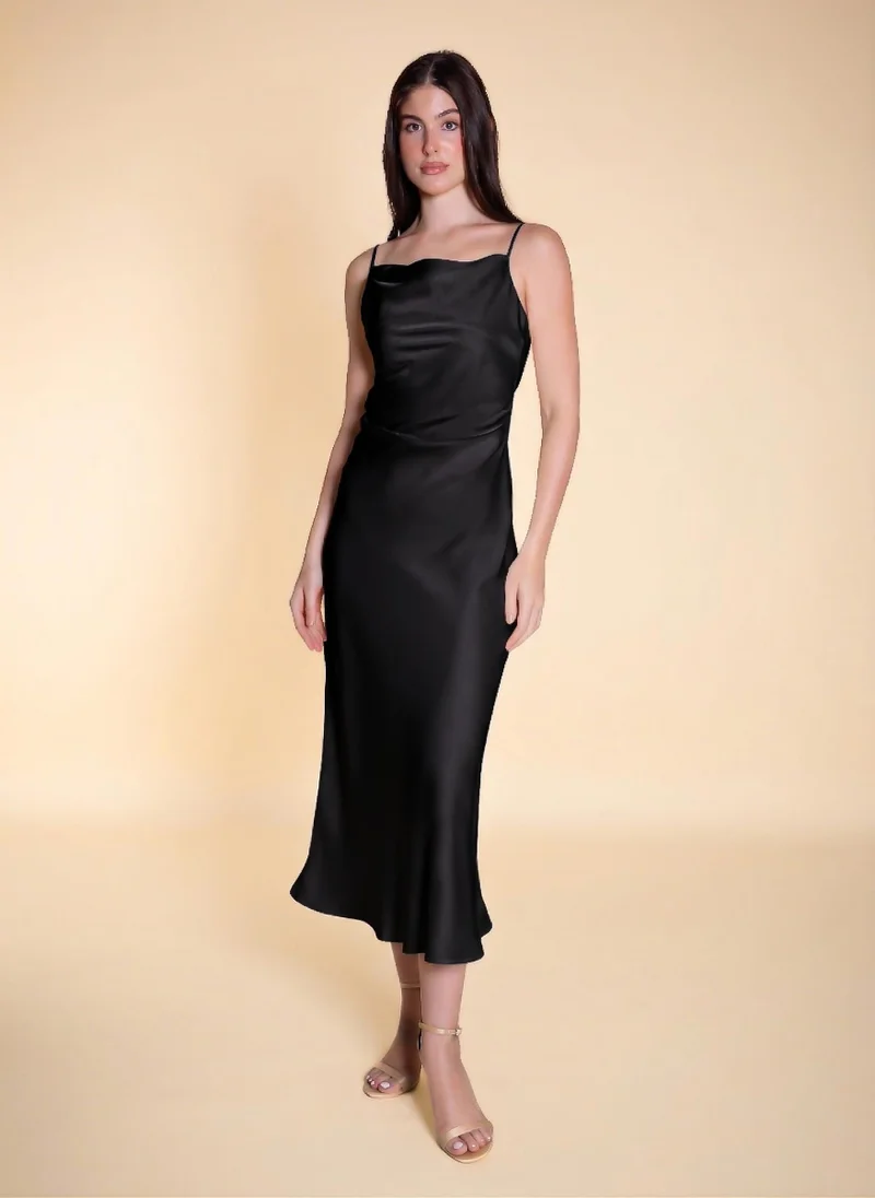 شايبس DRAPED MIDI SATIN DRESS
