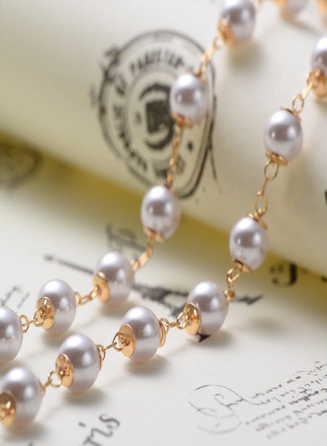 LOYATA Gold Bracelet 14K Gold Plated Dainty Pearl Chain Handmade Simple Jewelry Gift for Women - Image 5