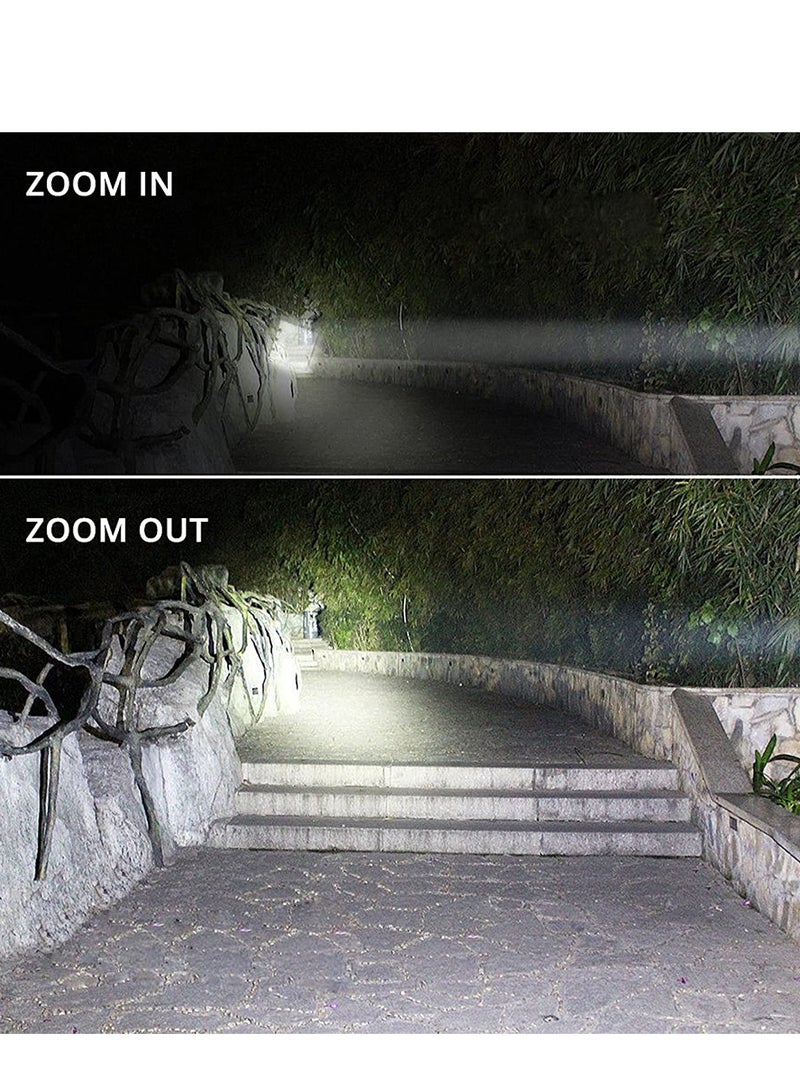 360 Flashlight with Side Light COB LED USB Rechargeable Super Bright Torch, Outdoor Emergency Lighting - Black (smal) - Image 2