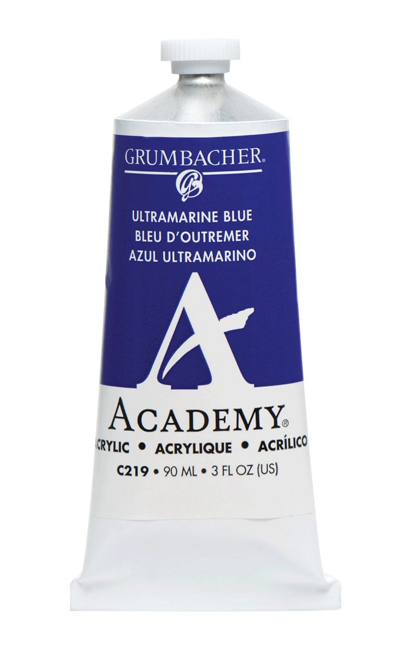 Grumbacher 90-ml Metal Tube Academy Acrylic Paint, Gloss, Ultramarine Blue, 3 Fl Oz (Pack of 1) - Image 1