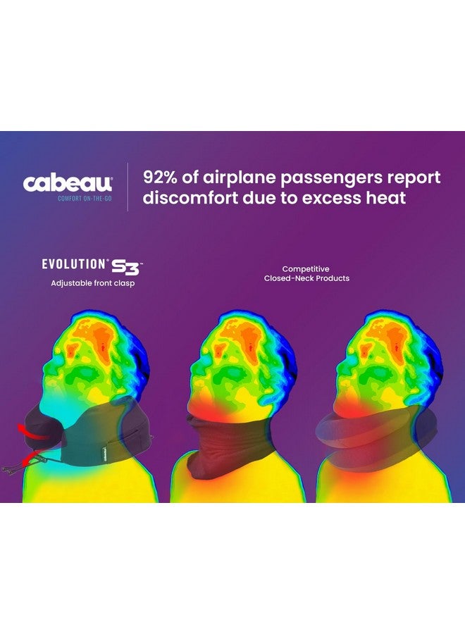 Cabeau Cabeau Airplane Travel Pillow for Long Flights - Evolution S3 - Supportive Memory Foam with Seat Straps to Secure Your Head and Neck and Provides 360° Support (Steel Grey)  - Image 2