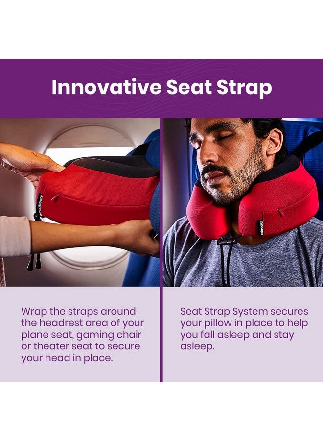 Cabeau Cabeau Airplane Travel Pillow for Long Flights - Evolution S3 - Supportive Memory Foam with Seat Straps to Secure Your Head and Neck and Provides 360° Support (Steel Grey)  - Image 4