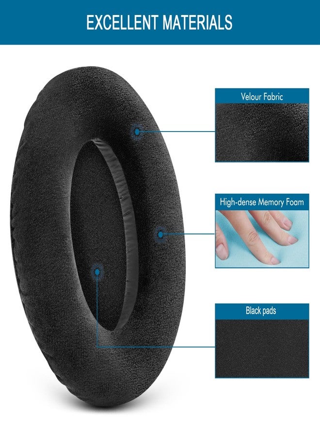 GEVO Earpads for Sennheiser HD650/HD600/HD660S/HD545/HD525/HD535 Headphones, Velour Ear Pads Cushions Replacement for Massdrop X HD6XX/HD58X and HD580/HD565 Jubilee Headset (Velour Black) - Image 3