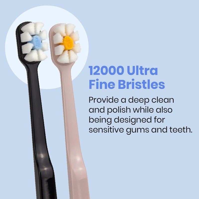 ليندو فرشاة أسنان للتنظيف اللامع - لللثة والأسنان الحساسة، تحتوي على أكثر من 12000 شعرة فائقة النعومة، ناعمة ولطيفة في الاستخدام، تقوم بتنظيف عميق، عبوة تحتوي على 4 فرشاة (اللون الأسود الأصلي، البيج). - Image 3