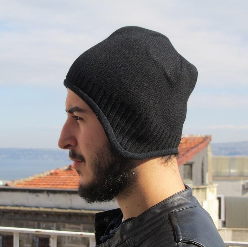 Takı Dükkanı Jewelry Store Polar Fleece Men's Beanie Hat with Earflaps cp181  - Image 2