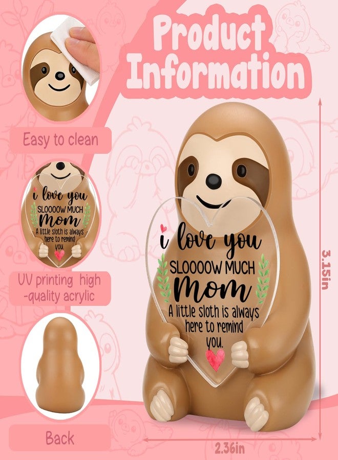 FOKCBOCM Mom Sloth Figurine Gift, Cute Emotional Support Animal with 'I Love You Sloooow Much Mom' Quote, Mother's Day Birthday Appreciation Gifts from Daughter or Son Collectible Figurines-DSZX43 - Image 3