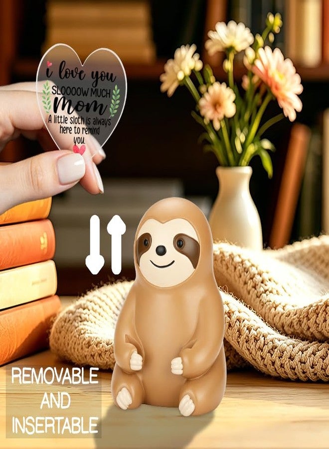 FOKCBOCM Mom Sloth Figurine Gift, Cute Emotional Support Animal with 'I Love You Sloooow Much Mom' Quote, Mother's Day Birthday Appreciation Gifts from Daughter or Son Collectible Figurines-DSZX43 - Image 2