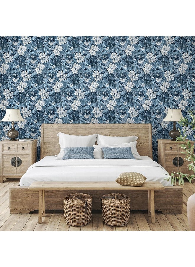 Peel And Stick Wallpaper Tropical Wallpaper For Bedroom Powder Room Kitchen Self Adhesive Vinyl 30.75 Sq Ft Coverage (Darwin Flora Collection Midnight Blue) - pzsku/Z9CD1359035452CC039F8Z/45/_/1720090648/8715868d-5f9a-4c0f-b63c-422156653c2e