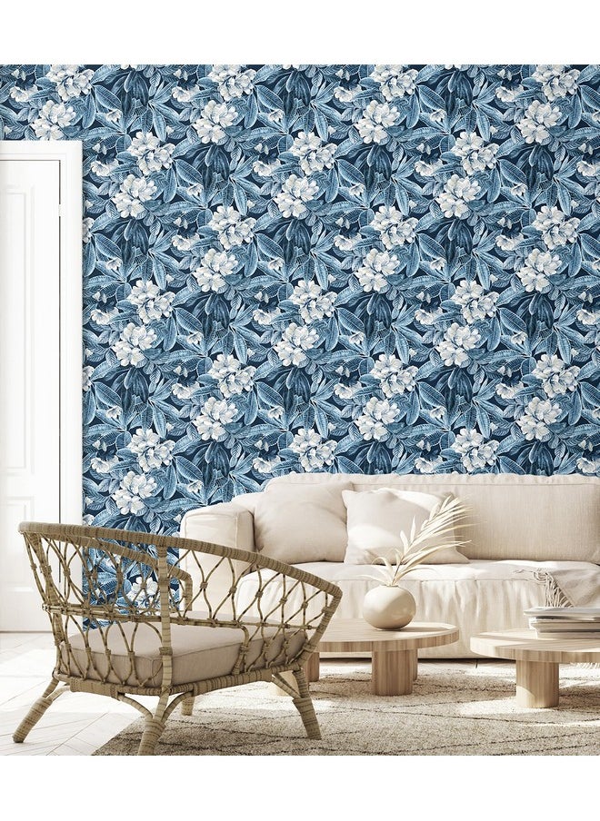 Peel And Stick Wallpaper Tropical Wallpaper For Bedroom Powder Room Kitchen Self Adhesive Vinyl 30.75 Sq Ft Coverage (Darwin Flora Collection Midnight Blue) - pzsku/Z9CD1359035452CC039F8Z/45/_/1720090657/ac0056da-e615-4994-9476-80c7c5604660