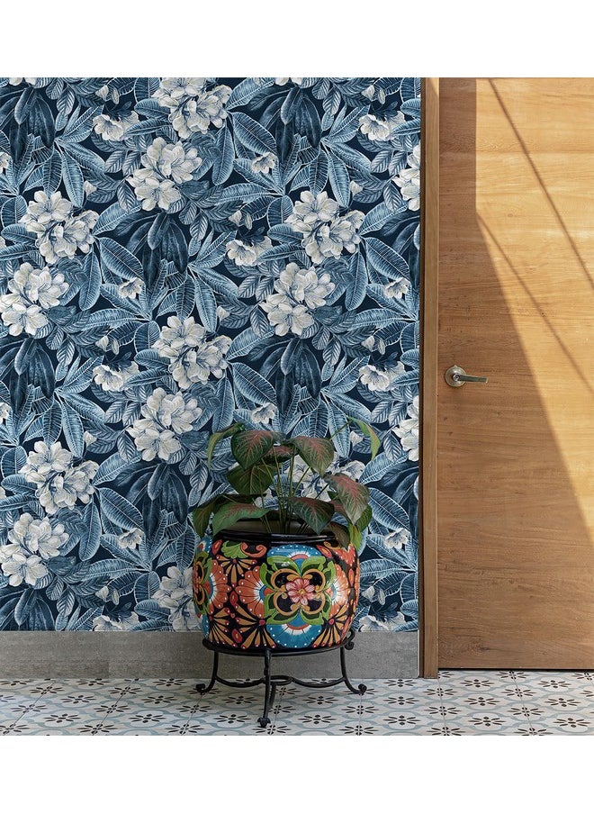 Peel And Stick Wallpaper Tropical Wallpaper For Bedroom Powder Room Kitchen Self Adhesive Vinyl 30.75 Sq Ft Coverage (Darwin Flora Collection Midnight Blue) - pzsku/Z9CD1359035452CC039F8Z/45/_/1720090724/c27e5092-f35c-439c-81e9-86b3fdeb162c