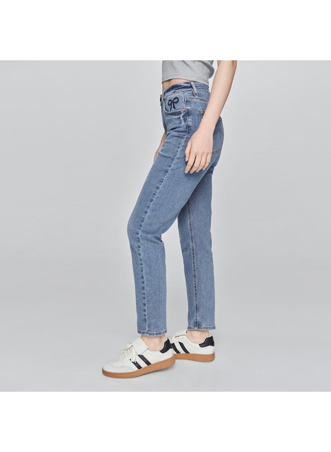 Lee Mall Same Style 25 Early Spring New Product 422 Slim Mid-Rise Straight-Leg Light Blue Women'S Jeans Trendy - Image 5