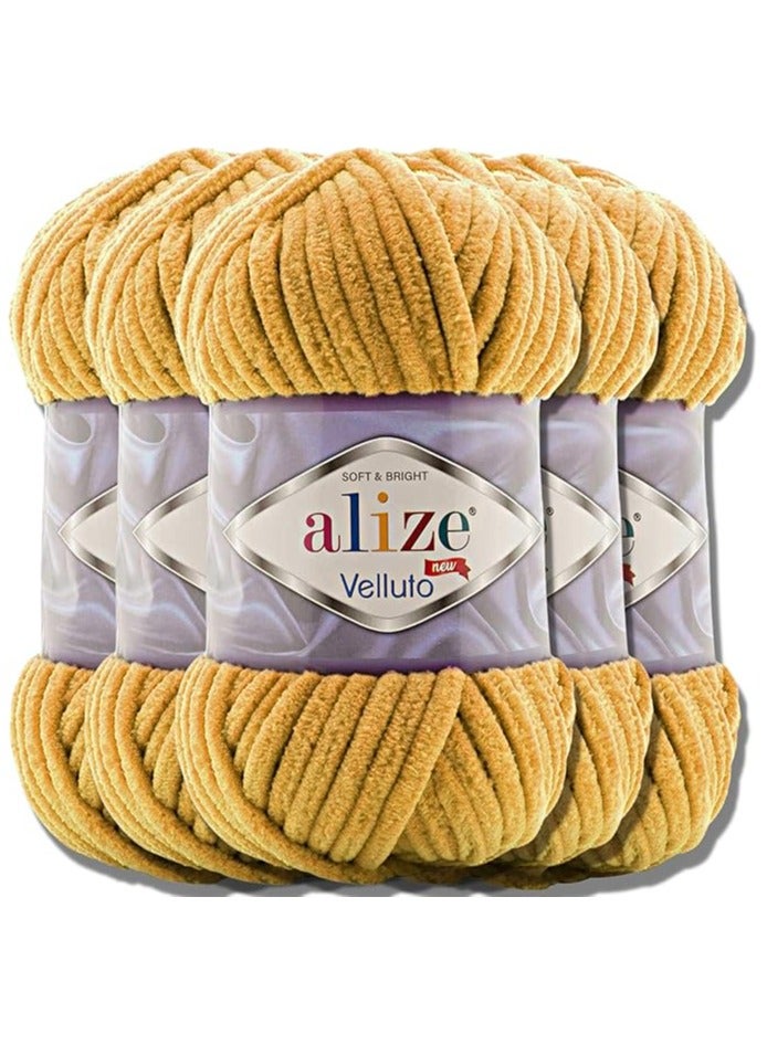 Alize Alize Soft Chenille Veloto Turkish Baby Wool Yarn, Extra Bulky, Hand Knitting and Crochet Yarn, XXL Ball Size Lamigurumi, 100g, Set of 5 (Pink, 31)