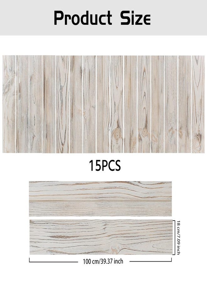 PLIGREAT 15 Strips Wood Grain Stair Decals, Peel and Stick Stair Riser Stickers for Steps 7.1"x39" Self-Adhesive Vinyl Rustic Wood Staircase Murals Decor for Home Hotel - Image 3